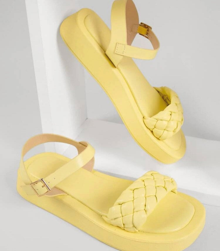 Yellow Wedge Sandals